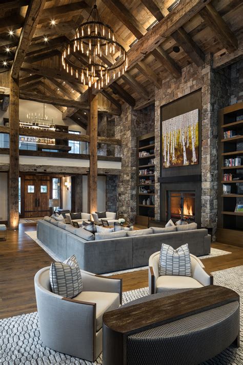 It will also help up the cozy vibes! Rendezvous - Great Room | Rustic living room design ...