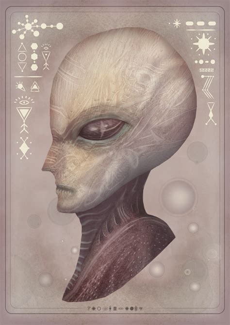The Greys Animated Portrait Illustrations Of The Grey Alien Species By