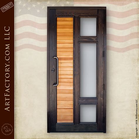 Contemporary Custom Front Door Solid Wood Door With Glass Panels