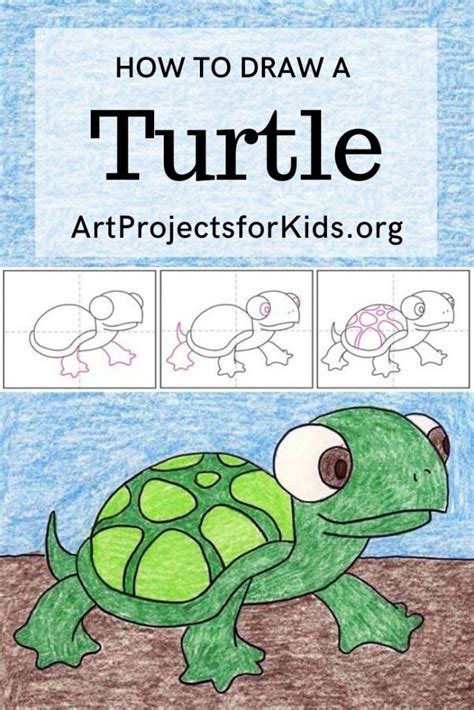 Learn how to draw a cute cartoon turtle with us. How to Draw a Cute Turtle · Art Projects for Kids