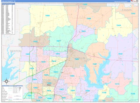 Collin County Tx Zip Code Maps Color Cast