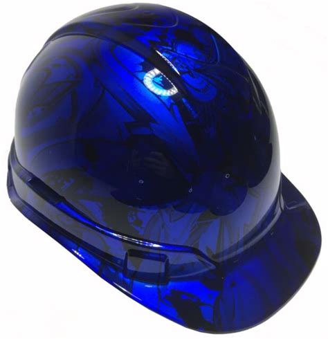 Custom Hydro Dipped Hard Hat Ridgeline Cap Style Kandy Blue Graffiti Ebay