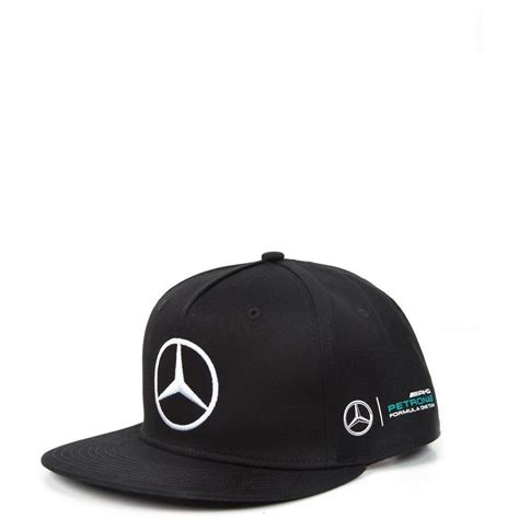 Mercedes Benz Petronas Formula 1 Lewis Hamilton Black Flat Brim Hat