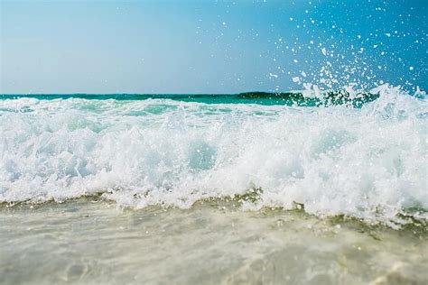 Beach Foam Motion Ocean Sea Seascape Seashore Splash Spray