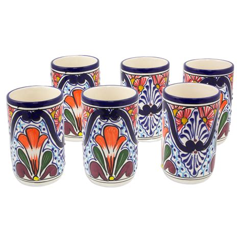 Unicef Market Set Of Six Talavera Inspired Ceramic Juice Glasses