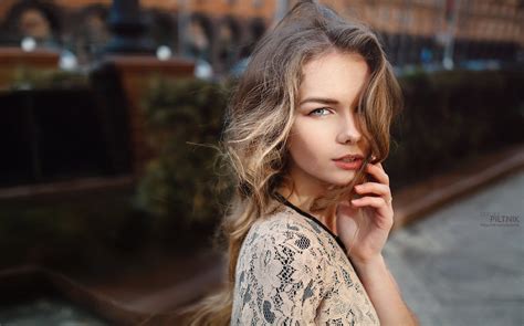 Sergey Piltnik Irina Regent Women Model Face Long Hair Blonde Blue Eyes