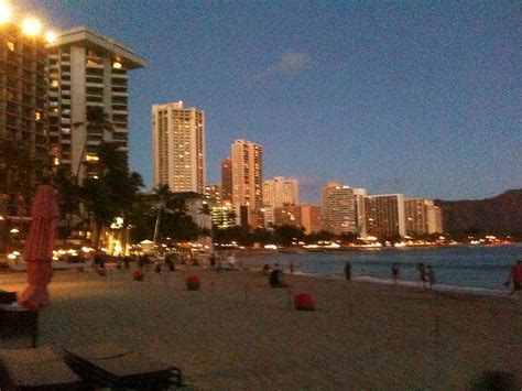 Waikiki Beach At Night Photograph By Grant Wiscour
