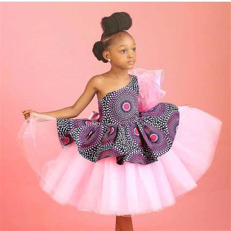 So Cute Girls African Print Pink Dress Africanfashion African