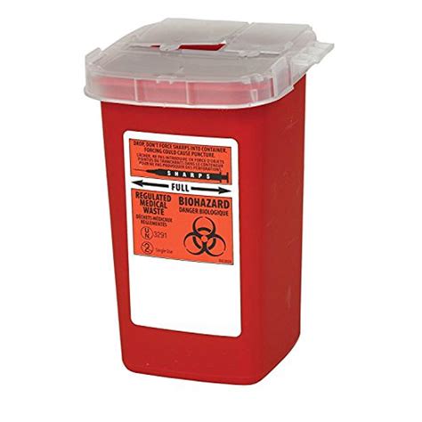 Global Sharps Container Biohazard Needle Disposal Container 1 Quart