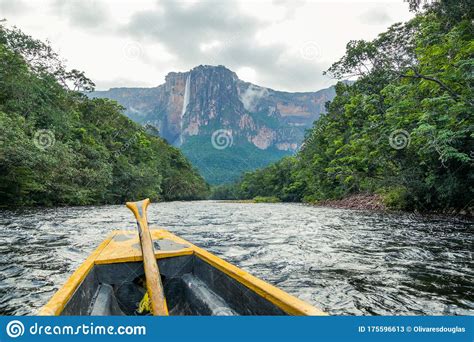 View Of Angel Falls Canaima National Park Stock Image Image Of