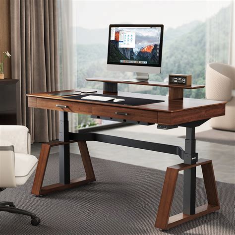 63 Modern Executive Standing Desk With Two Drawers For Home Office