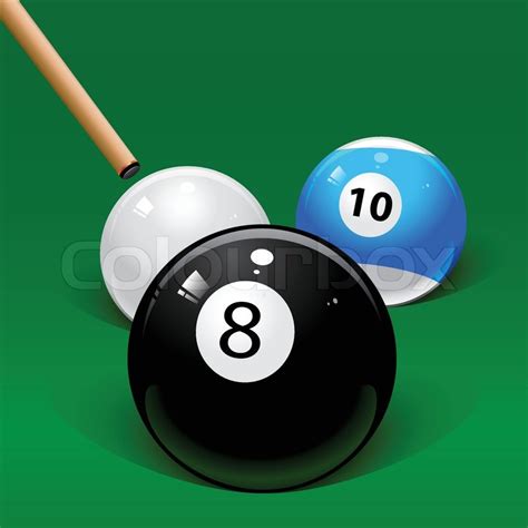 Billiard Cue And Balls Stock Vector Colourbox