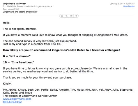 Sample email for meeting request with supervisor. Zingerman's simple email survey - Signal v. Noise