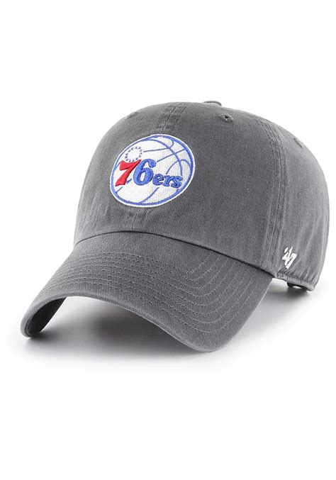 47 Philadelphia 76ers Clean Up Adjustable Hat Charcoal