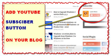 How To Add Youtube Subscriber Button On Blogger 2020