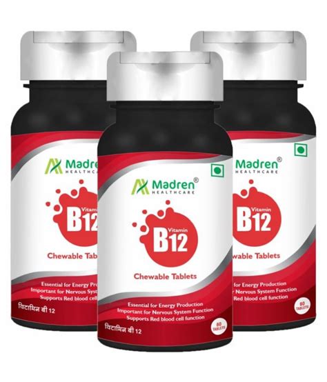 Therefore, it is firstly recommended that followers of vegan and vegetarian diets take a daily vitamin. Madren Healthcare Vitamin B12 1500 mcg Chewable 180 no.s ...