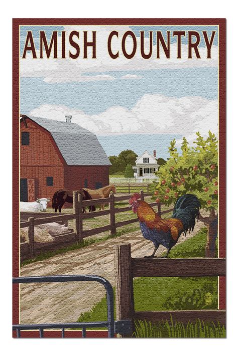 Amish Country Farmyard Scene 20x30 Premium 1000 Piece Jigsaw Puzzle