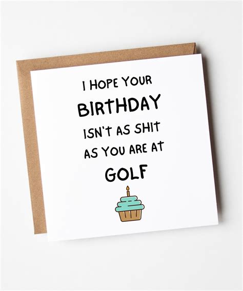 Golf Card Golf Birthday Card Funny Golf Birthday Card Golf Themed Cards Etsy Uk