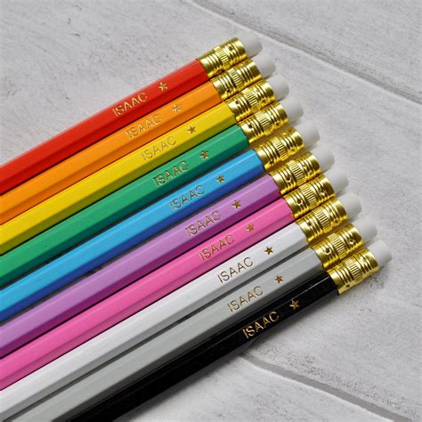 Personalised Pencil Set Customised Name Pencils Hb Pencil Etsy