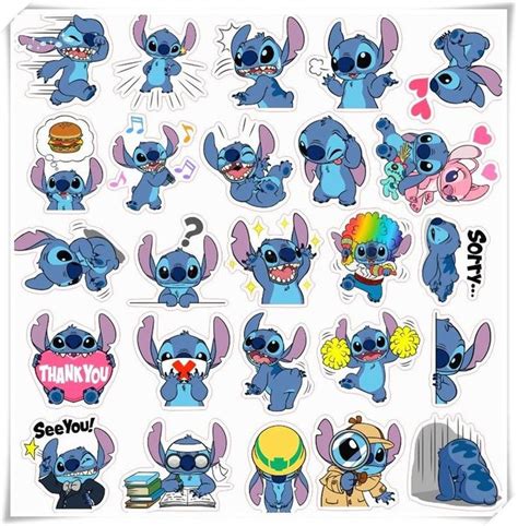 40 Unids Stitch Sticker Packanime Stickersdecorative Etsy En 2022