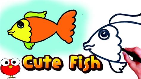 How To Draw Cute Fish Step By Step For Kids Easy Turtorialhow To Draw