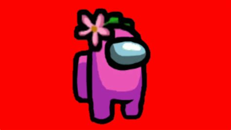 Among Us Pink Character With Flower Hat Png Youtube