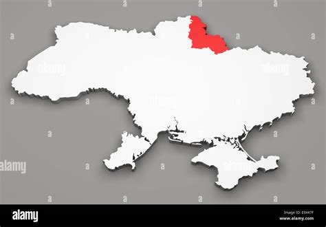 Karte Von Ukraine Abteilung Regionen Sumy Stockfotografie Alamy