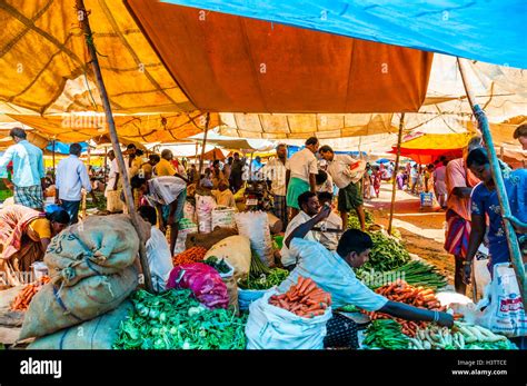Market With Vegetables Chinnamanur Tamil Nadu India Stock Photo Alamy