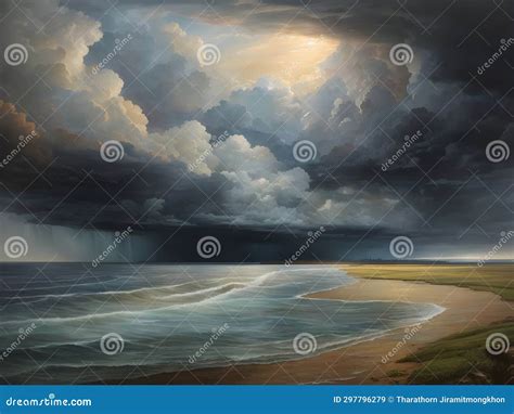 Nature S Fury Unleashed: Storm on the Horizon Stock Illustration