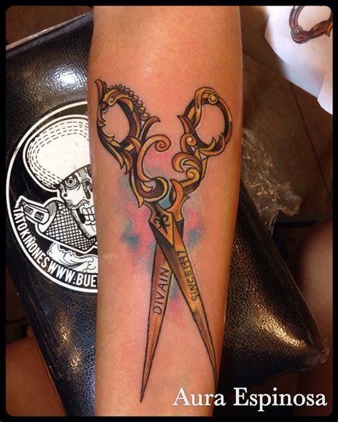 Scissors Tattoo Done By Our Resident Artist Aura Espinosa Bad