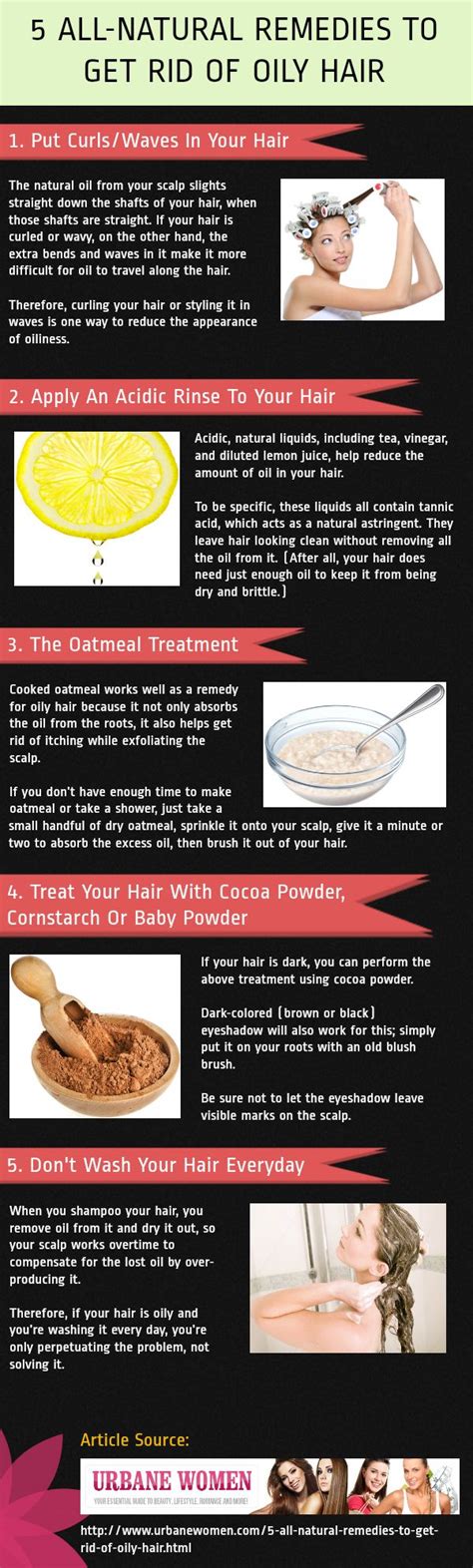 5 All Natural Remedies To Get Rid Of Oily Hair Infographic Mixed