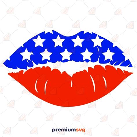 American Flag Lips Svg