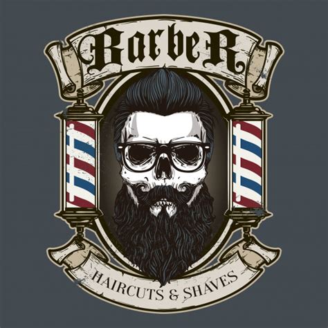 Choose from barber shop poles, barber shop tools, scissors, or fashionable hipster images as your barber shop brand logo. Hand drawn barber shop logo in vintage style | Premium Vector