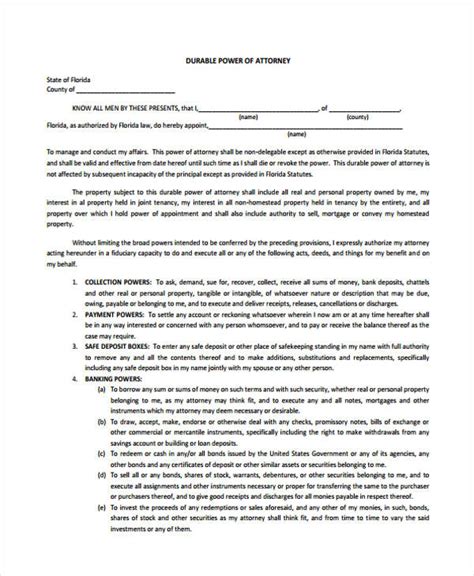 Free 24 Power Of Attorney Forms In Pdf Ms Word