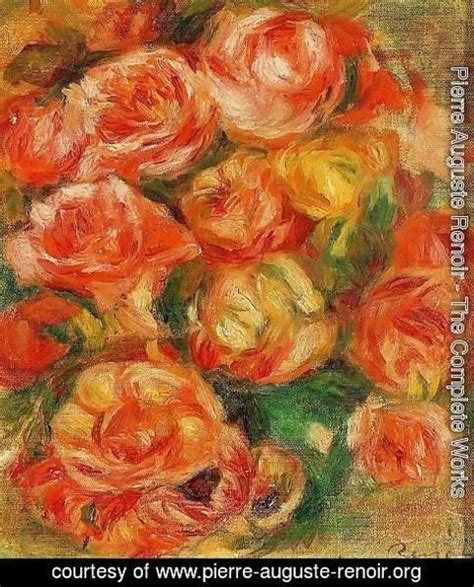 Pierre Auguste Renoir A Bowlful Of Roses Painting Reproduction Pierre