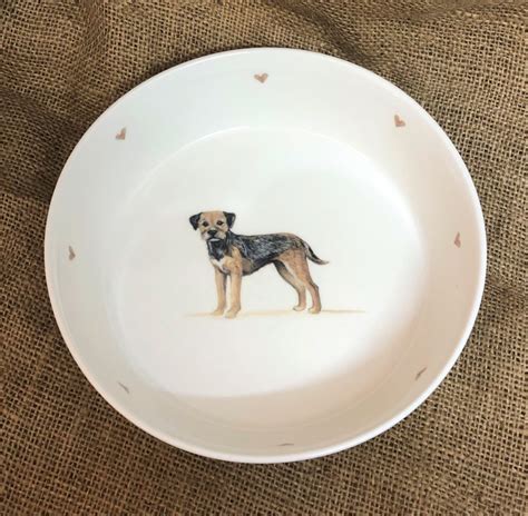 Border Terrier Bone China Dog Bowl Gabriella Shaw Ceramics
