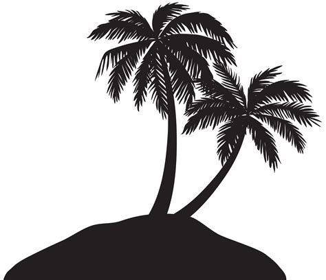 Arecaceae Silhouette Clip Art Island With Palm Trees Silhouette Png