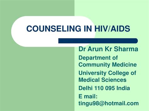 Ppt Counseling In Hivaids Powerpoint Presentation Free Download