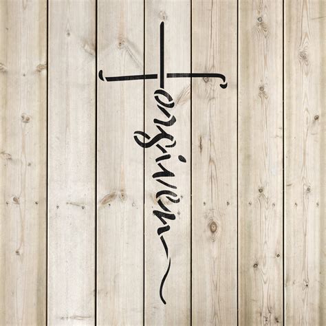 Forgiven Cross Stencil Christian Stencil Religious Stencil Etsy