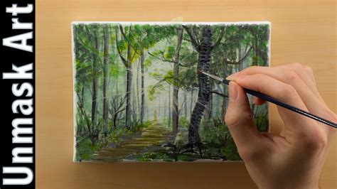 Green Forest Acrylic Painting Time Lapse Youtube