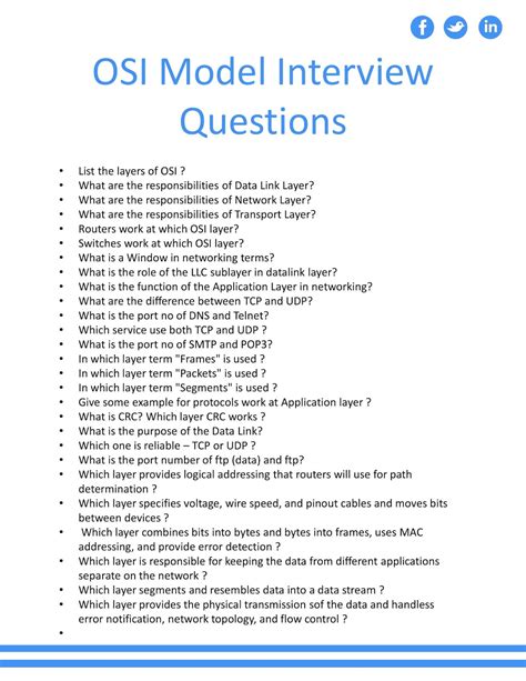 OSI Model Interview Questions - CCNA Academy