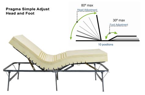The pragma is a simple head and foot adjustable bed frame that provides a range of adjustments. Pragma Adjustable Metal Bed Frame raises head and feet