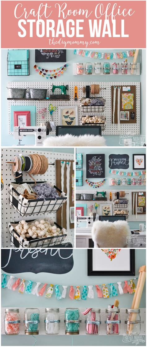 Create massive storage in a small craft space by using the walls like rosehips and petticoats did in her craft space. A Craft Room Office Pegboard Gallery Wall (With Video Tour ...