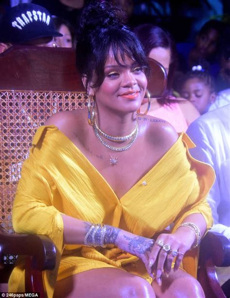 Rihanna Turns Heads In Mini Dress At Ceremony In Barbados Daily Mail