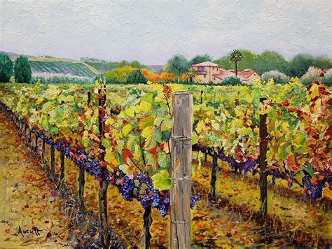 Sonoma Vineyard Painting By Ron Aucutt