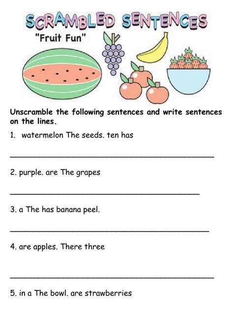 However, it contains only one independent clause. Unscramble Sentences worksheet