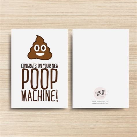 Congrats On Your New Poop Machine Printable Greeting Card Etsy