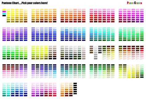 Pantone Matching System Color Chart Templates At Allbusinesstemplates