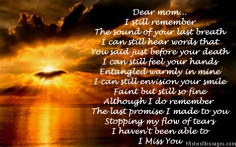 i miss you poems for mom after death missing you poems to remember a mother
