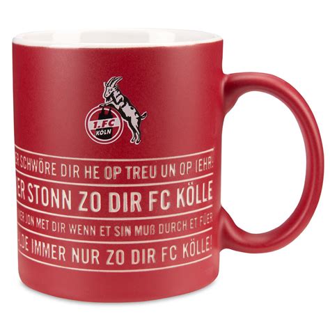 Last and next matches, top scores, best players, under/over stats, handicap etc. 1. FC Köln Tasse "Hymne" rot, geprägt, 12,90 &eur
